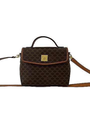 Céline CELINE Vintage Macadam Blazon Triomphe Logo Ring Hardware Leather Mini Shoulder Bag Brown 30839 (view 1)