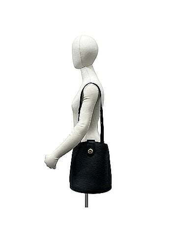 Louis Vuitton LOUIS VUITTON Vintage Cluny Epi Leather Turnlock Semi Shoulder Bag Noir 157-3 (view 2)
