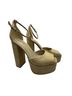 Sam Edelman 100% Straw Tan Heels Size 7 1/2 - photo 1
