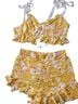 Free People Floral Yellow Multi Color Romper Size S - photo 1