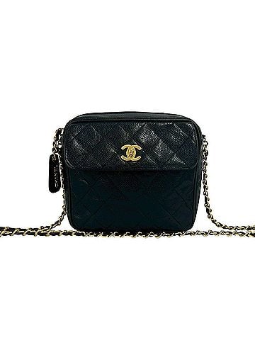 Chanel CHANEL Vintage Matelassé Coco Mark Caviar Skin Shoulder Bag, Black 67911 (view 1)