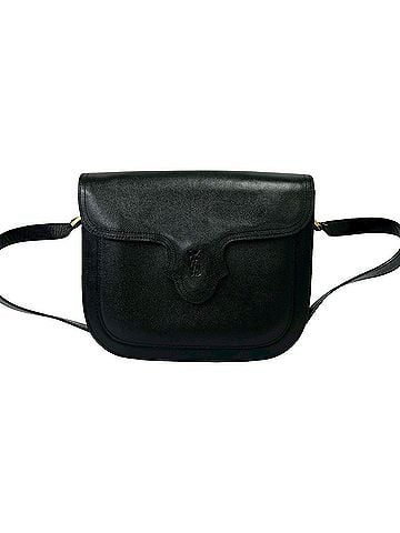 Yves Saint Laurent YVES SAINT LAURENT Vintage YSL Logo Leather Shoulder Bag/Semi-Shoulder Bag, Black, 31133 (view 1)