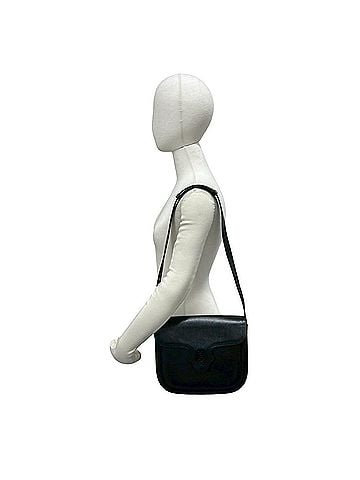 Yves Saint Laurent YVES SAINT LAURENT Vintage YSL Logo Leather Shoulder Bag/Semi-Shoulder Bag, Black, 31133 (view 2)