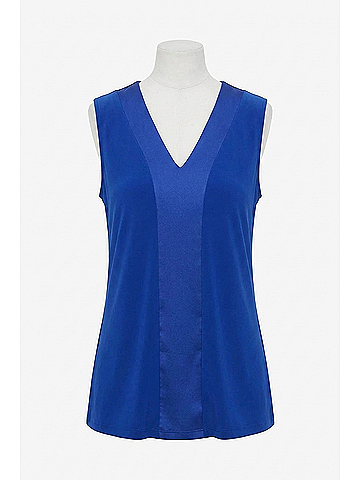 Joseph Ribkoff Fitted V-Neck Sleeveless Top in Royal Sapphire (view 1)