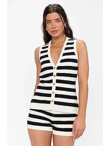 Show Me Your Mumu Kirby Sleeveless Top in Island Noir Stripe (view 2)