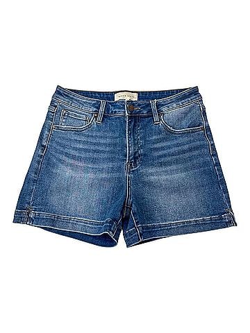 Risen Women's Sadie Denim Shorts in Meduim Wash (view 1)