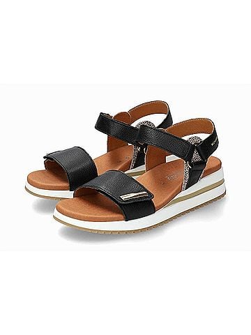 Mephisto Women's Jeanie Wedge Heel Sandals in Black (view 2)