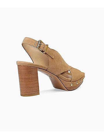 Pelle Moda Women's Ambree Block Heel Sandals in Latte Kid Suede (view 2)