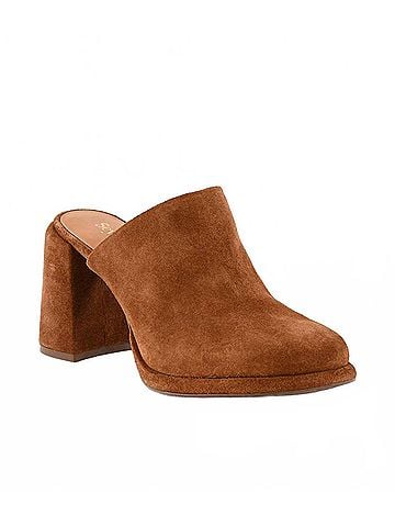 Seychelles Women's Honor Suede High Heel Clogs in Brown (view 2)