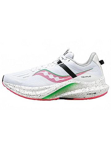 Saucony Women's Tempus Running Shoes in White/Vizi Pink (view 2)