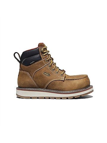 Keen Women's Cincinnati 6" Carbon Toe Waterproof Boots in Belgian Sandshell (view 1)