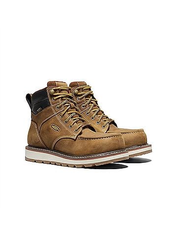 Keen Women's Cincinnati 6" Carbon Toe Waterproof Boots in Belgian Sandshell (view 2)
