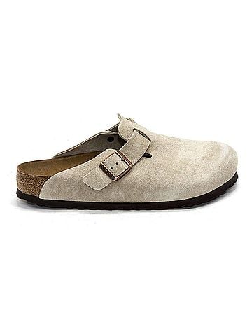 Birkenstock Women's Boston Soft Footbed Clogs in Taupe (view 1)