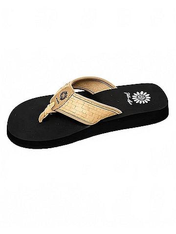 Yellow Box Women's Fiori Flip-Flops in Black (view 2)