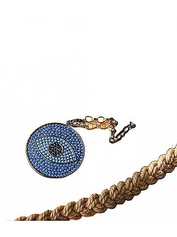 Marlyn Schiff Women's Pav?© Crystal Pendant Necklace in Blue (view 2)