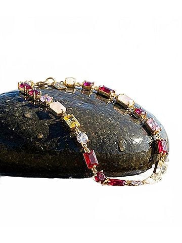 Native Gem Women's Calypso Crystal Bracelet in Red (view 2)