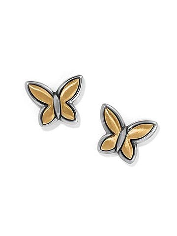Brighton Women's Goldie Wings Mini Post Earrings in Silver-Gold (view 1)