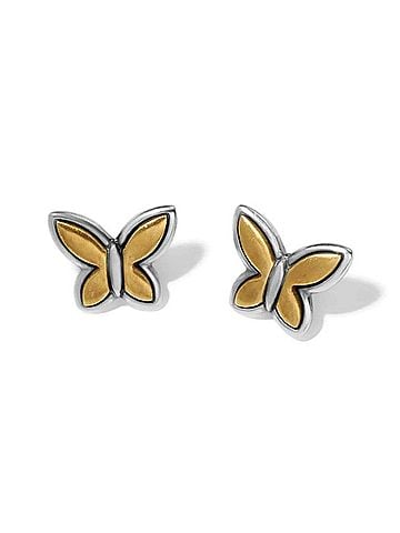 Brighton Women's Goldie Wings Mini Post Earrings in Silver-Gold (view 2)