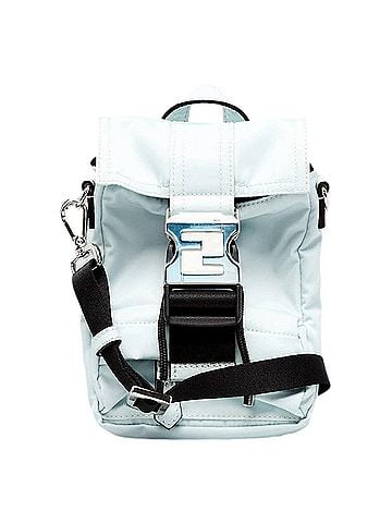 Fendi Women's Fendiness Mini Crossbody Backpack in Cyber Blue Nylon Ff Mesh (view 1)