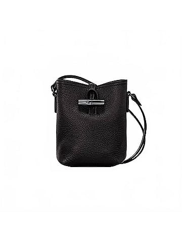 Longchamp Roseau Essential Leather Bucket Bag in Black (view 1)