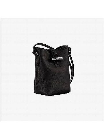 Longchamp Roseau Essential Leather Bucket Bag in Black (view 2)