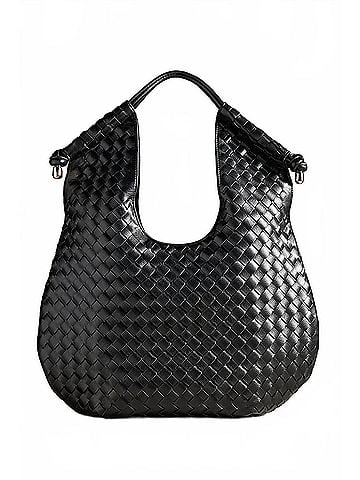 melie bianco Tracy Shoulder Bag in Black Woven (view 1)