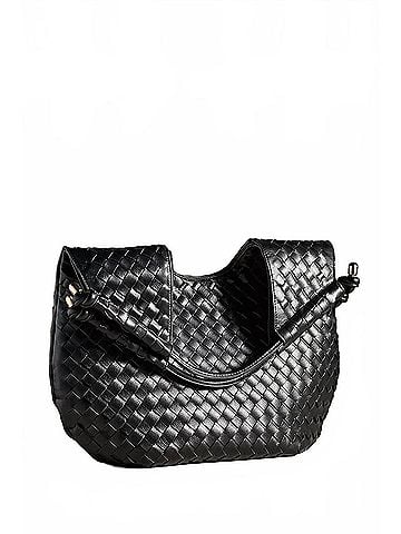 melie bianco Tracy Shoulder Bag in Black Woven (view 2)