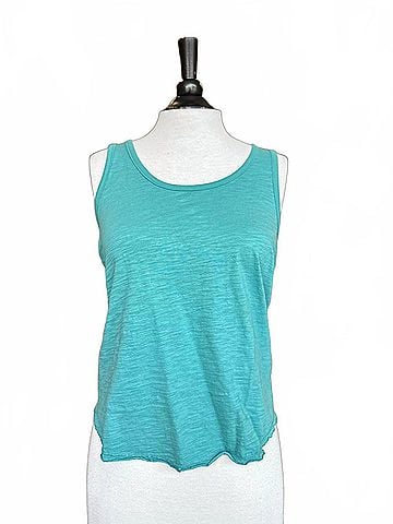 Mod-O-Doc Women's Curve Hem Slim Scoop Neck Tank in Open Water (view 1)