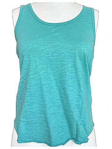 Mod-O-Doc Women's Curve Hem Slim Scoop Neck Tank in Open Water (view 2)