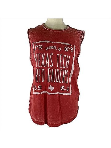 Press Box Women's Texas Tech University Ruffy Tank in Red (view 1)