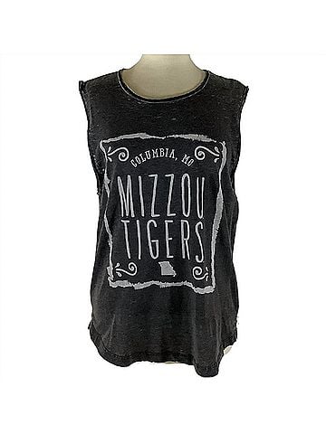 Press Box Women's University Of Missouri Ruffy Tank in Black (view 1)