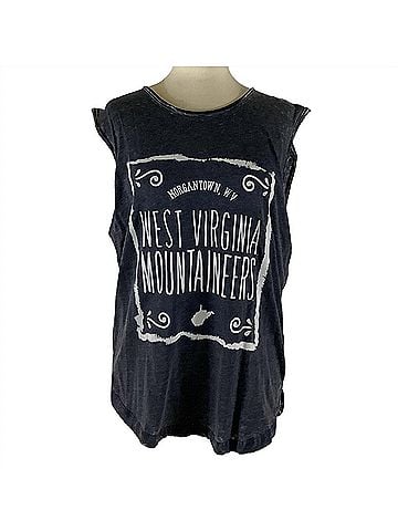 Press Box Women's West Virginia University Ruffy Tank in Black (view 1)