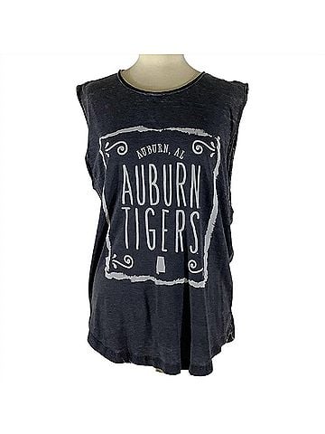 Press Box Women's Auburn University Ruffy Tank in Black (view 1)