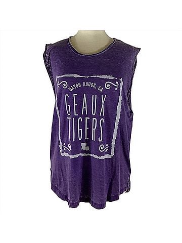 Press Box Women's Lsu Ruffy Tank in Purple (view 1)