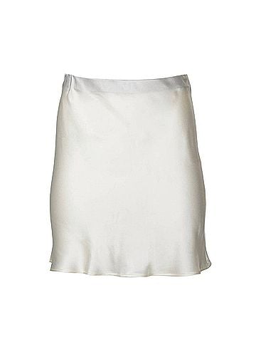 Merritt Charles Madison Silk-Satin Mini Slip Skirt in Ivory (view 1)