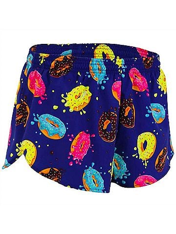 B.O.A. Women's Stretch 1" Elite Printed Split Short in Donuts (view 1)