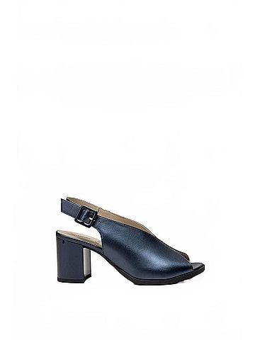 Nero Giardini Women's Metallic Peep Toe Mule in Oceano (view 1)