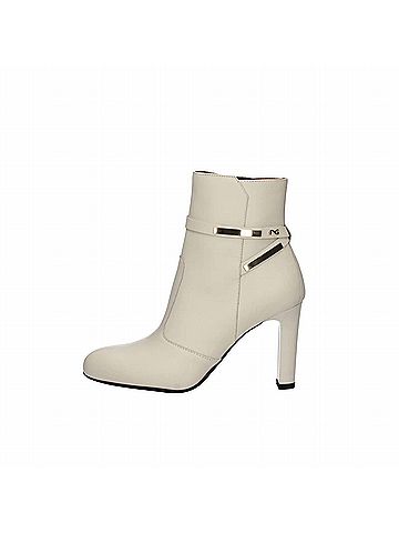 Nero Giardini Women's Velvet Ankle Bootie in Milk White (view 2)