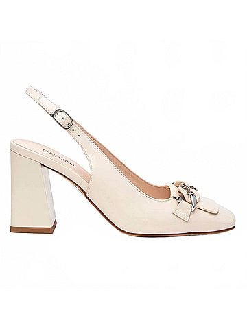 Nero Giardini Women's Patent Leather Heel in Off White (view 1)