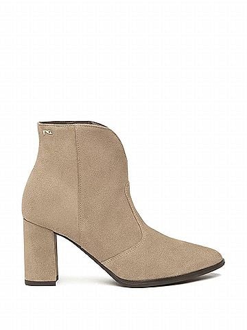 Nero Giardini Women's Velour High Heel Ankle Bootie in Tan (view 1)