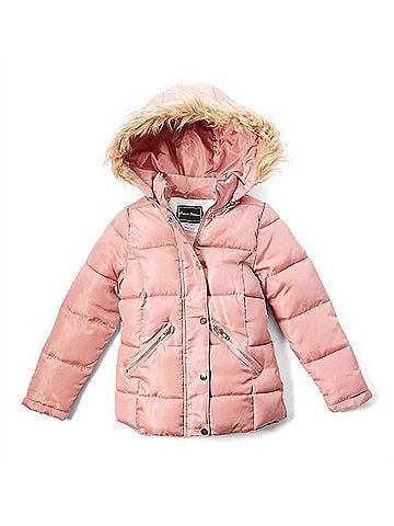 Cutie Fashion Girls Bundle Up Puffer Jacket in Pink (view 1)