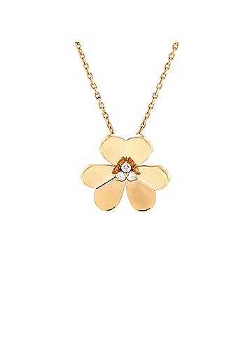Van Cleef & Arpels Frivole Pendant Necklace 18K Yellow Gold with Diamonds Large (view 1)