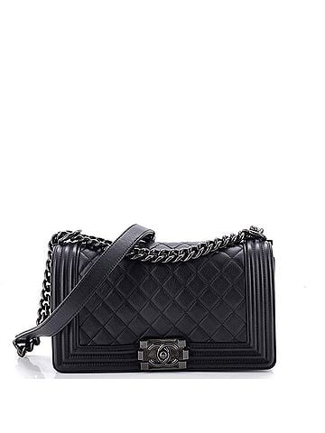 Chanel So Black Boy Flap Bag Quilted Calfskin Old Medium (view 1)