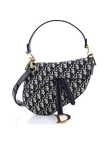 Christian Dior Saddle Handbag with Strap Oblique Canvas Medium (view 1)
