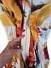 Samuel Dong 100% Polyester Floral Orange White Gold Cocktail Dress Size XS - photo 4