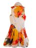 Samuel Dong 100% Polyester Floral Orange White Gold Cocktail Dress Size XS - photo 2