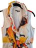 Samuel Dong 100% Polyester Floral Orange White Gold Cocktail Dress Size XS - photo 3