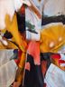 Samuel Dong 100% Polyester Floral Orange White Gold Cocktail Dress Size XS - photo 6