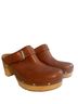 Clarks 100% Leather Tan Silver Mule/Clog Size 9 1/2 - photo 1