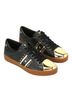 Michael Kors 100% Leather 100% Rubber 100% Metallic Fiber Black Gold Sneakers Size 8 - photo 1